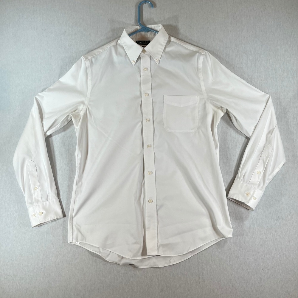 Lauren Ralph Lauren Dress Shirt Mens 15.5 34/35 M White Stretch Regular Fit